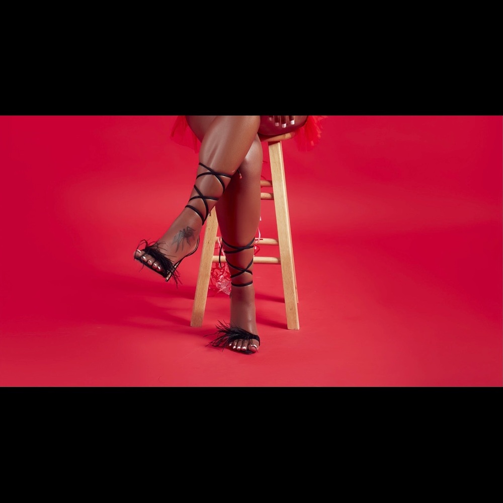 Simmi London Lace Up Feather Heels
